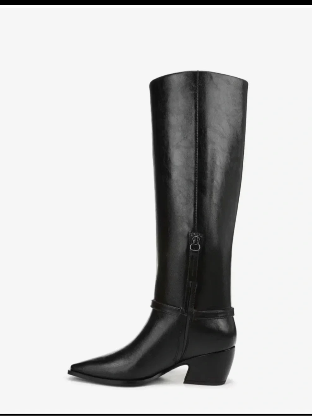 Franco Sarto Women’s  Vanesha Black Knee High Zip Heeled Boots size 7.5 western